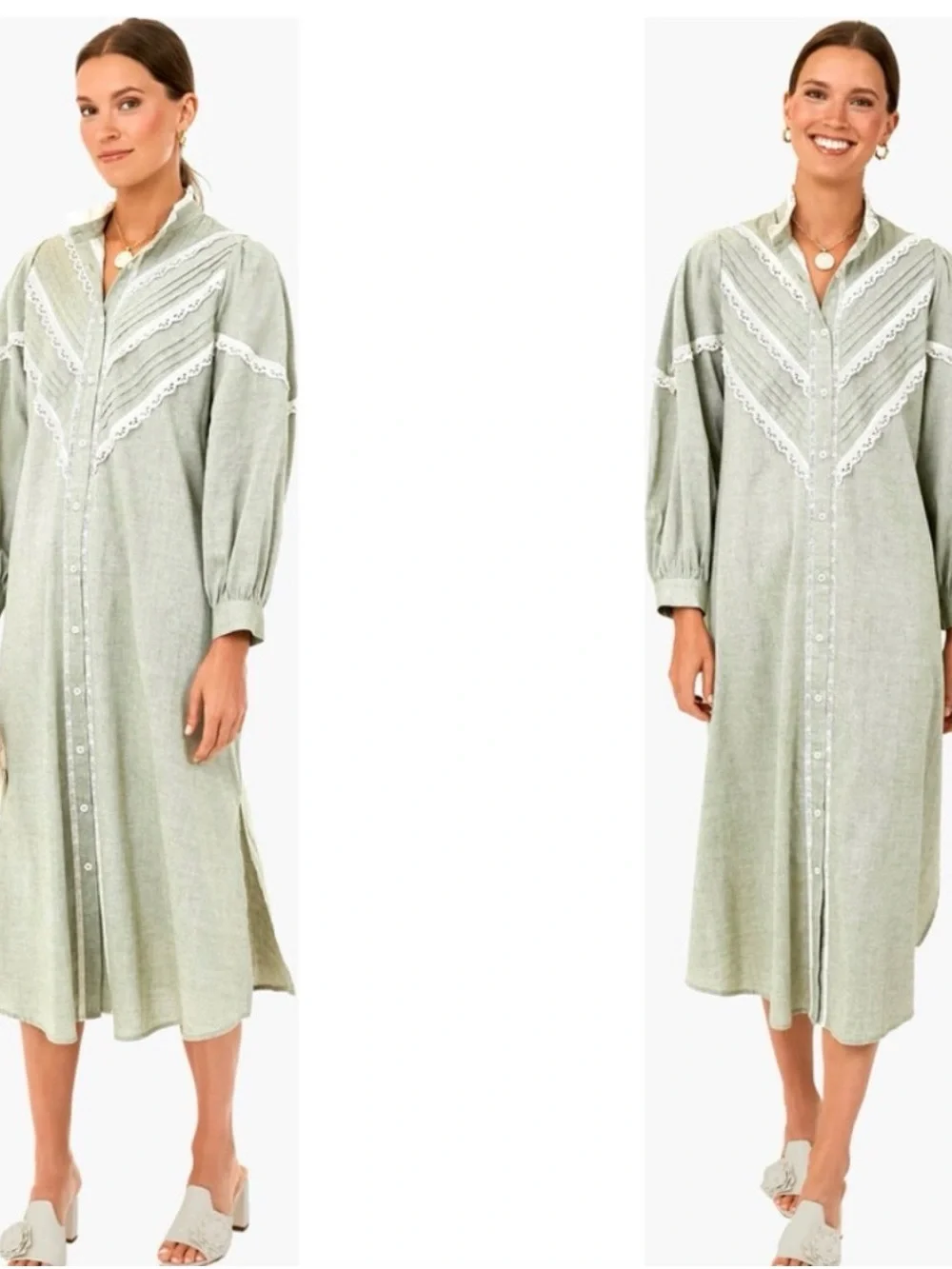 Tuckernuck Pomander Place Jolene Green Midi Dress - Picture 2 of 7